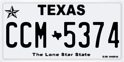 TX license plate CCM5374