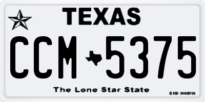 TX license plate CCM5375