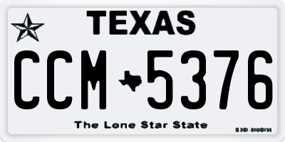 TX license plate CCM5376