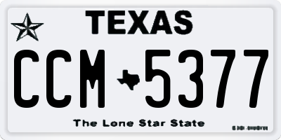 TX license plate CCM5377