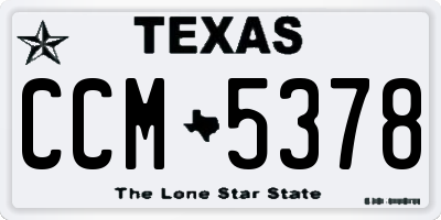TX license plate CCM5378