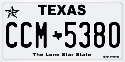 TX license plate CCM5380