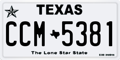 TX license plate CCM5381