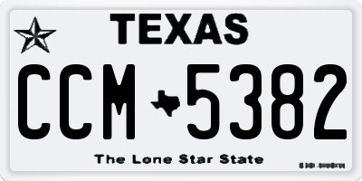 TX license plate CCM5382