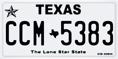TX license plate CCM5383