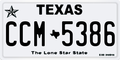 TX license plate CCM5386