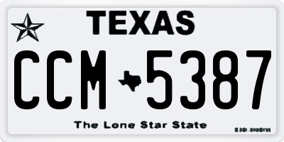 TX license plate CCM5387