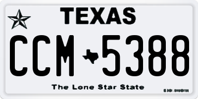 TX license plate CCM5388