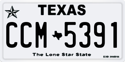 TX license plate CCM5391