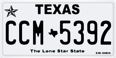 TX license plate CCM5392