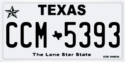 TX license plate CCM5393