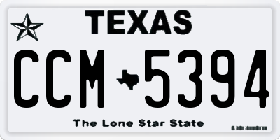 TX license plate CCM5394