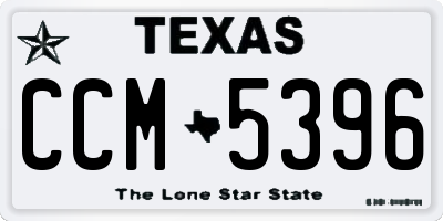 TX license plate CCM5396