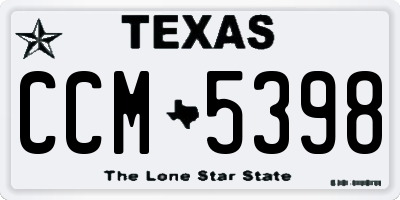 TX license plate CCM5398