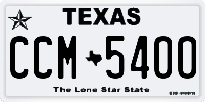 TX license plate CCM5400