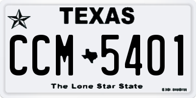 TX license plate CCM5401