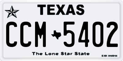 TX license plate CCM5402
