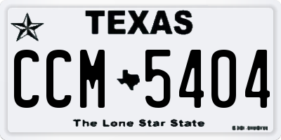 TX license plate CCM5404