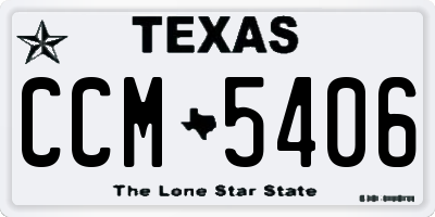 TX license plate CCM5406