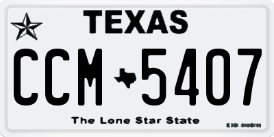 TX license plate CCM5407