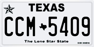 TX license plate CCM5409