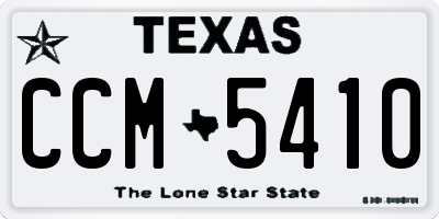 TX license plate CCM5410