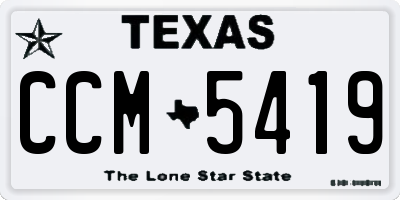 TX license plate CCM5419