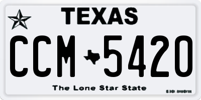 TX license plate CCM5420