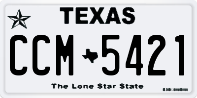 TX license plate CCM5421