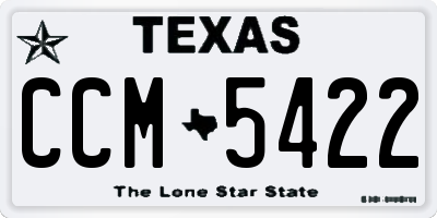 TX license plate CCM5422
