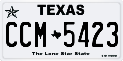 TX license plate CCM5423