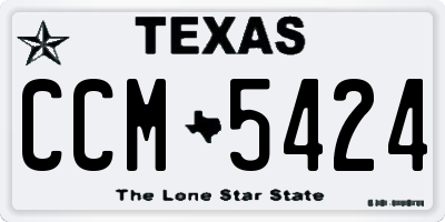 TX license plate CCM5424