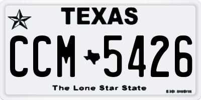 TX license plate CCM5426