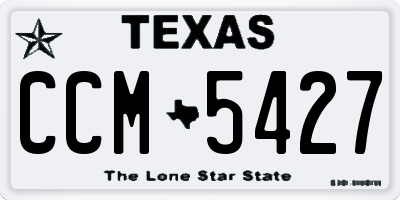 TX license plate CCM5427