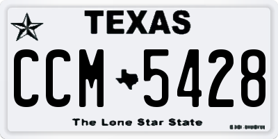 TX license plate CCM5428