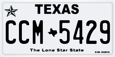 TX license plate CCM5429