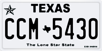 TX license plate CCM5430