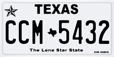 TX license plate CCM5432