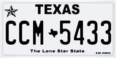 TX license plate CCM5433