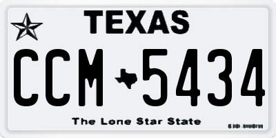 TX license plate CCM5434