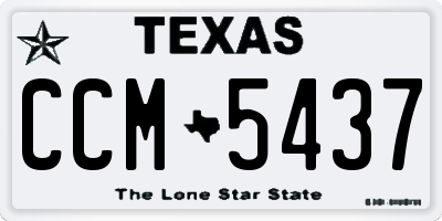 TX license plate CCM5437