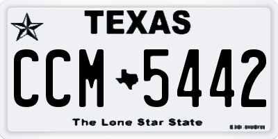 TX license plate CCM5442