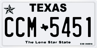 TX license plate CCM5451