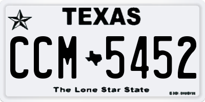 TX license plate CCM5452