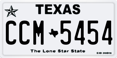 TX license plate CCM5454