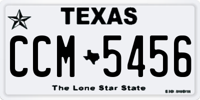 TX license plate CCM5456
