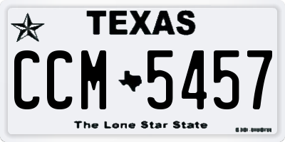 TX license plate CCM5457