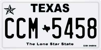 TX license plate CCM5458