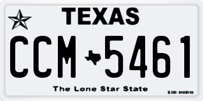 TX license plate CCM5461