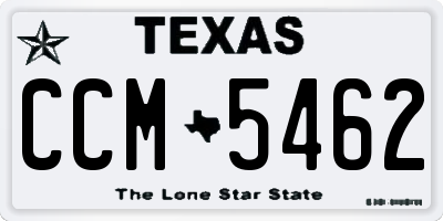 TX license plate CCM5462